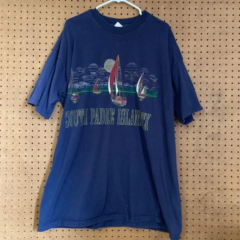 VTG Fruit of the Loom T Shirt South Padre‎ Island Sailboats Graphic Tee XXXL